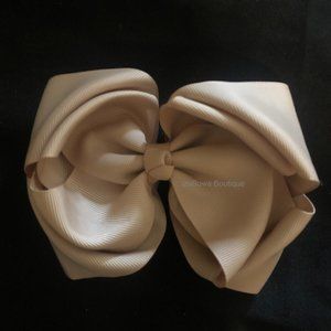 Taupe 6" Double Stacked Boutique Bows  (2)   -kids- 5B2506  Handmade NWT Boutiqu
